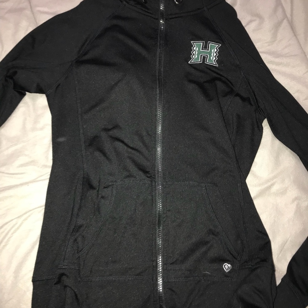 Black zip-up Hawaii University hoodie